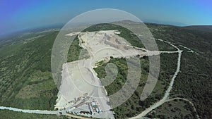 Calcium carbonate quarry, aerial shot