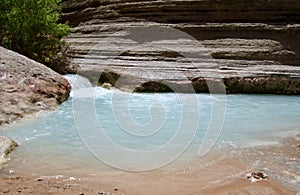 Calcium Carbonate Water in a Canyon Riverbed