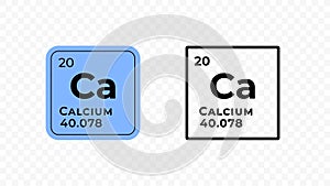 Calcium, chemical element of the periodic table vector