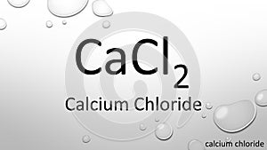 Calcium chloride formula on waterdrop background