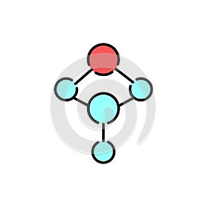 Calcium formule color line icon. Pictogram for web page