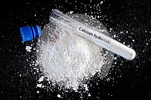 Calcium hydroxide in test tube