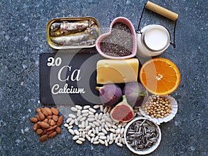 Calcium rich foods. Natural food sources of calcium include nuts, seeds, beans, milk, cheese, figs, fish, dairy