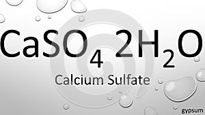 Calcium sulfate formula on waterdrop background