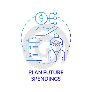 Calculate future expenses concept icon