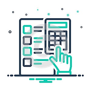 Mix icon for Calculate, figure out and total