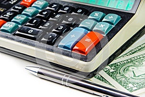 Calculating business success on retro style calculator