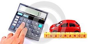 Calculating car insurance concept