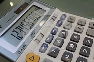 Calculating machine numbers keypads close up