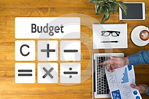 Calculation Business Investment Accounting Banking Budget Calculator , pressing calculator buttons and documents , savings, fin