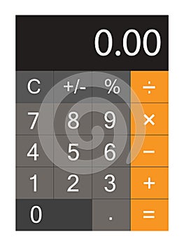 Calculator app vector isolated on white background