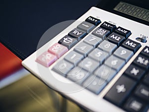 Calculator buttons Close up Finance Business concept