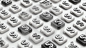 Calculator Buttons Morphing into Dollar Symbols Representing Financial Data Transformation in 3D photo