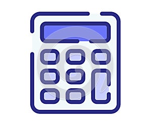 calculator calculate count single isolated icon with dashed line style