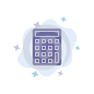 Calculator, Calculate, Education Blue Icon on Abstract Cloud Background