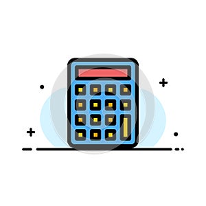 Calculator, Calculate, Education  Business Flat Line Filled Icon Vector Banner Template
