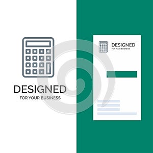 Calculator, Calculate, Education Grey Logo Design and Business Card Template