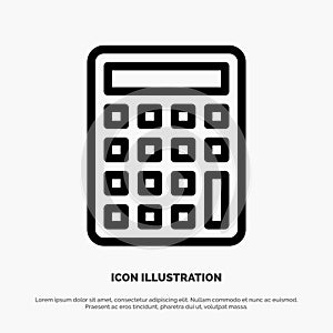 Calculator, Calculate, Education Line Icon Vector