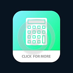 Calculator, Calculate, Education Mobile App Button. Android and IOS Glyph Version