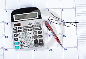 The calculator and calendar