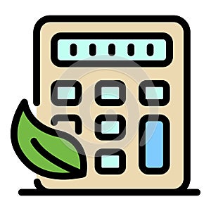 Calculator calories icon color outline vector