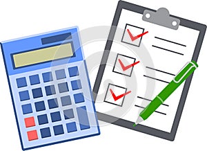 Calculator and check sheet