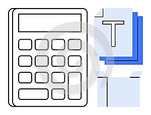 Calculator and Documents Representing Accounting, Data Analysis, and Office Organization