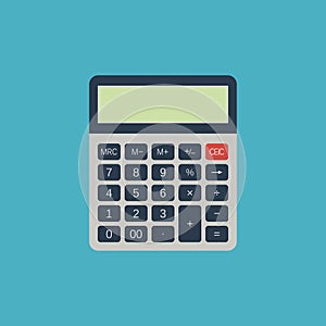 Calculator. Electrical device for calculate numbers. Vector illustration.