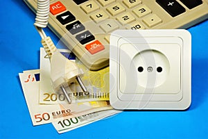 Calculator of electricity costs in euros.