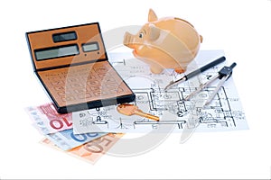 Calculator and euromoney note