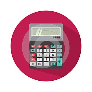 Calculator flat icon with long shadow, calculator a trendy flat style isolated inspiration vector