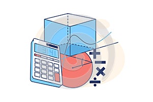 Calculator and geometrical figures