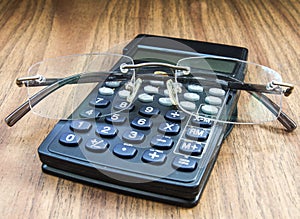 Calculator and glasses