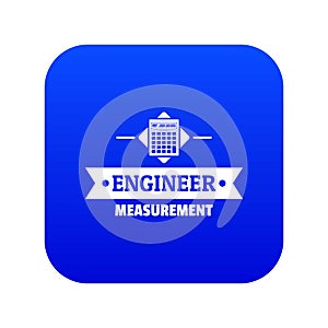 Calculator icon blue vector