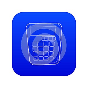 Calculator icon blue vector