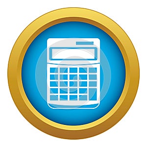 Calculator icon blue vector isolated