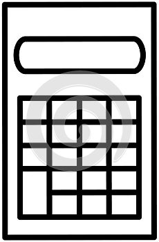 Device for calculating mathematical data. Calculator with buttons with numbers and math symbols