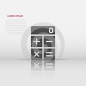 Calculator icon in flat style. Calculate vector illustration on white isolated background. Calculation business concept