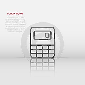 Calculator icon in flat style. Calculate vector illustration on white isolated background. Calculation business concept