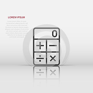 Calculator icon in flat style. Calculate vector illustration on white isolated background. Calculation business concept