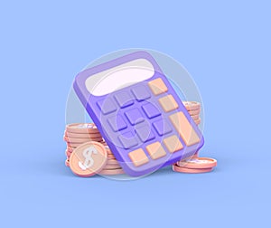 Calculator icon with golden coins