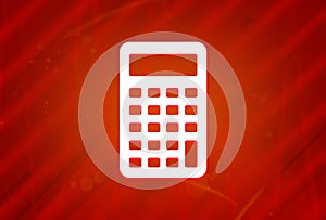 Calculator icon isolated on abstract red gradient magnificence background