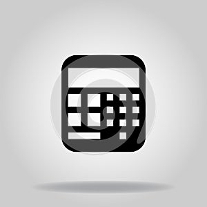 Calculator icon or logo in glyph photo