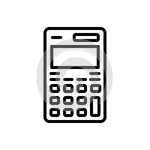 Black line icon for Calculator, teller and reckoner