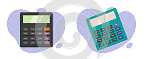 Calculator icon vector for big maths calculation accounting flat cartoon isolated flat graphic illustration, stationery calc