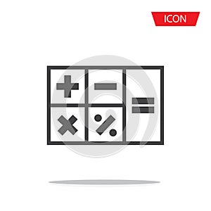 Calculator icon vector isolated on background