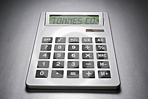 Calculator informing about carbon dioxide concentration