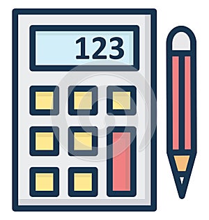 Calculator Isolated Vector Icon That can be easily Modified or Edited. Calculator Isolated Vector Icon That can be easily Modifie photo