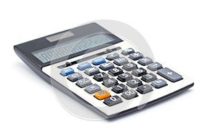 Calculator isolated on white background,Close up button calculator photo