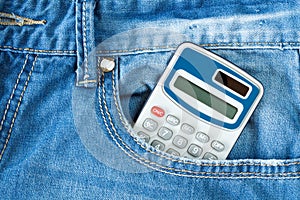 Calculator in jeans pocket